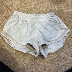 lululemon white hotty hot shorts